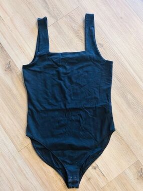 Old Navy Black Square-Neck Ribbed Bodysuit